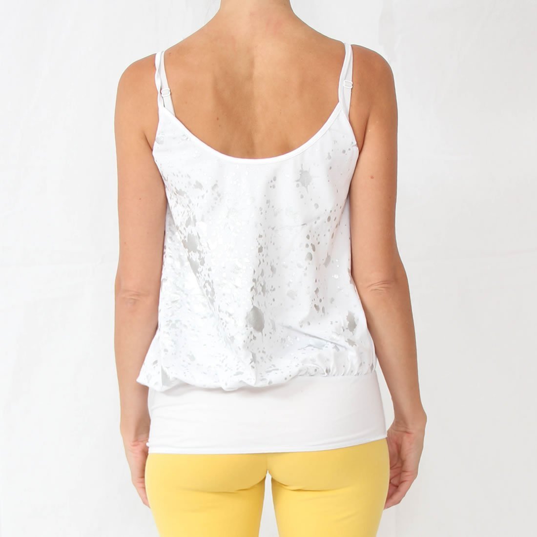 Béranger White Yoga Tunic Top in Organic Cotton by Prancing