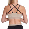 Lyon sports bra in Organic cotton, star outline straps - beige
