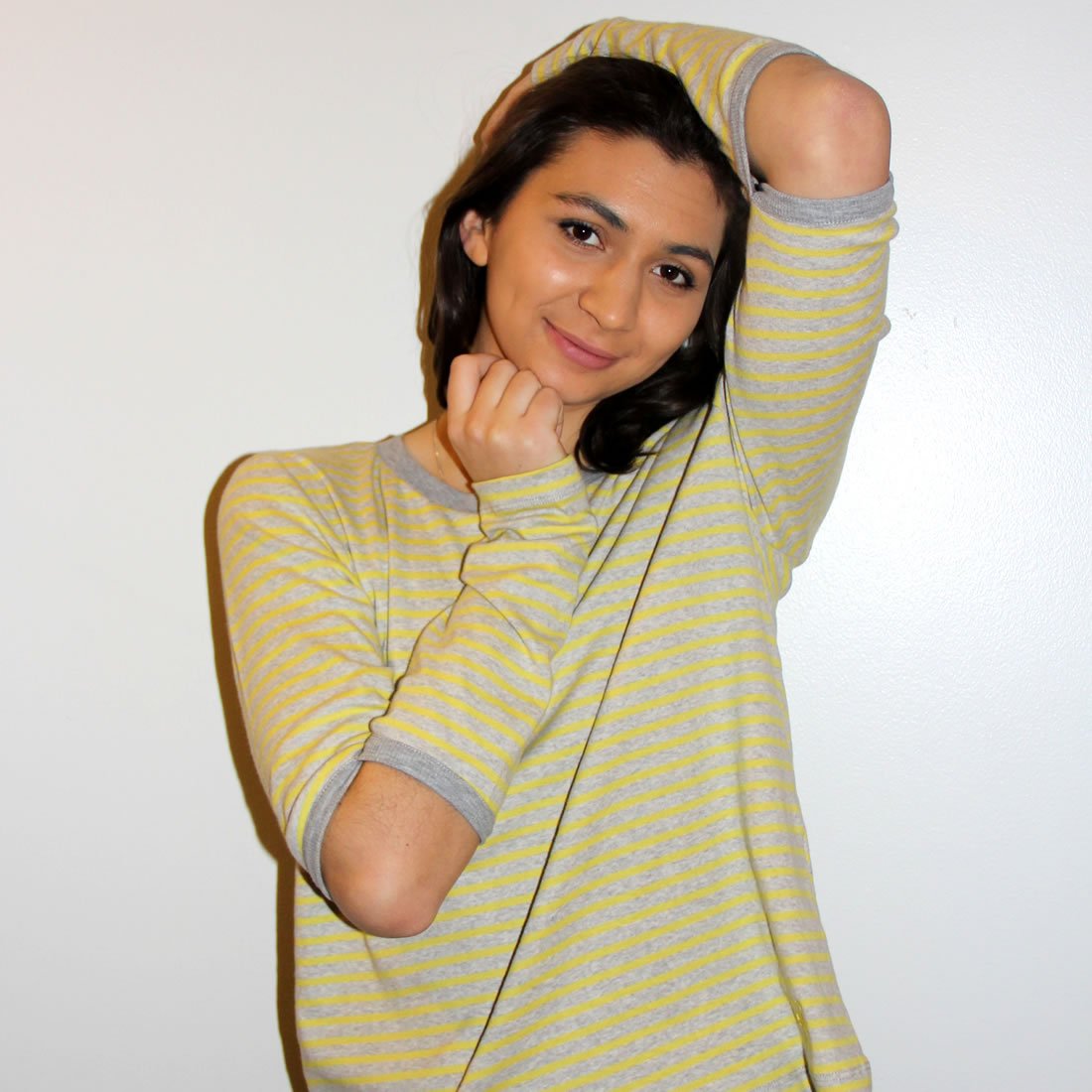 COLMAR, the elbow-slit, long-sleeve rib shirt in organic cotton