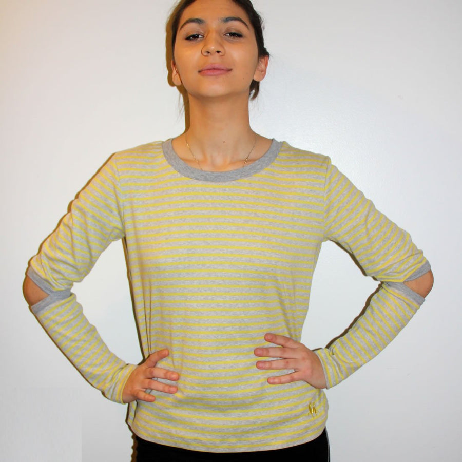 COLMAR, the elbow-slit, long-sleeve rib shirt in organic cotton