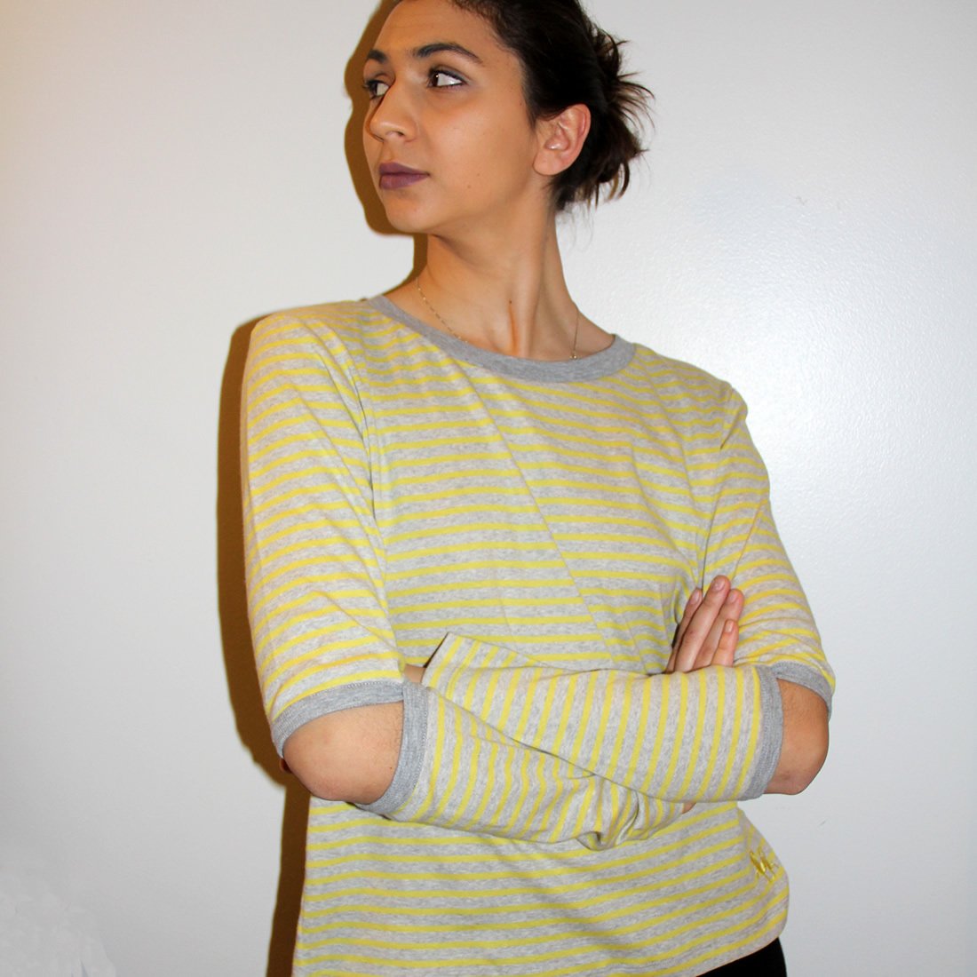 COLMAR, the elbow-slit, long-sleeve rib shirt in organic cotton