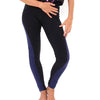 Prancing Leopard Organic cotton yoga, workout, Pilates Leggings - Black with Navy Stripe - front