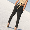 Murliyn dressy pull on trousers with asymmetrical front fold - stretch fabric - back